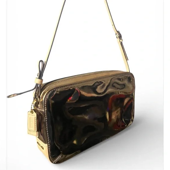 Coach Poppy Mirror Metallic Flight Bag - Picture 1 of 7